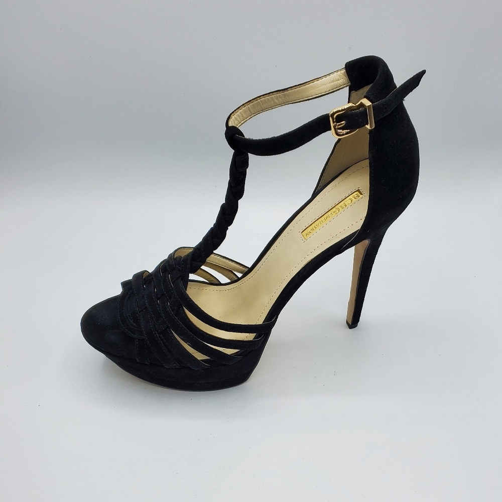 NWB BCBG Black Suede Heels